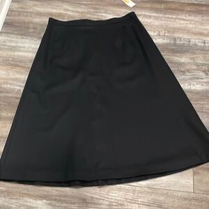 Talbots‎ Classic Black Wool A-Line Midi Skirt size 10 NEW